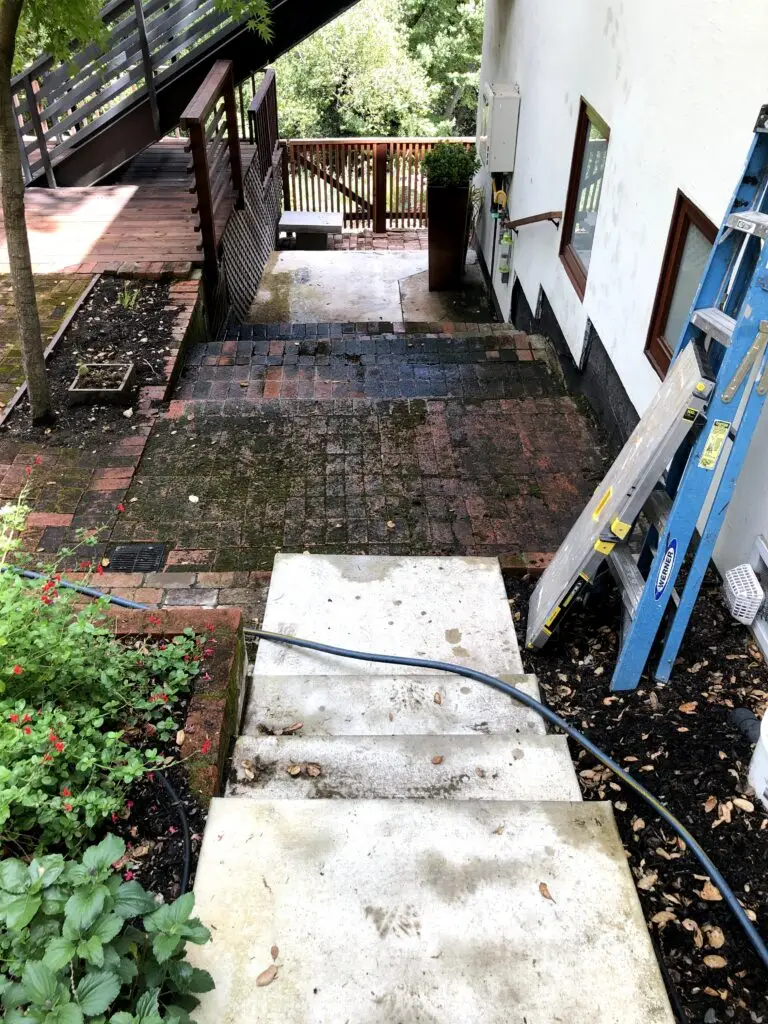 power wash brick before