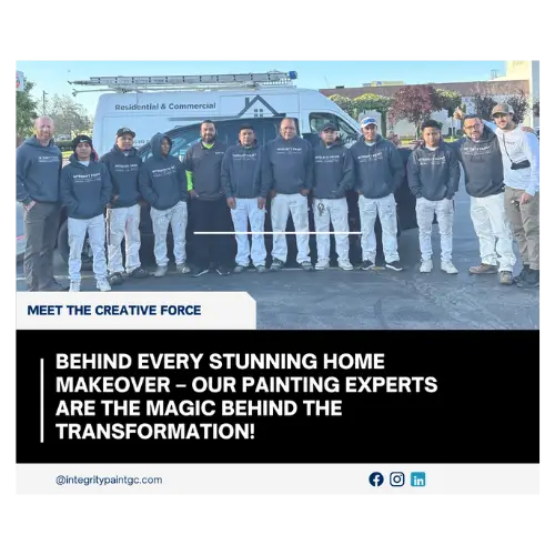 Integrity Paint & GC team standing together in front of a project in the East Bay, California